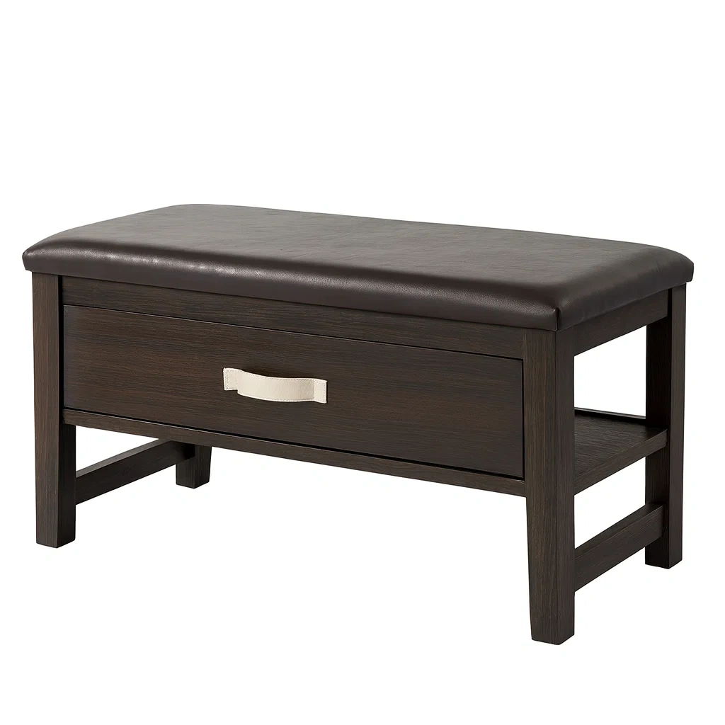 Panchina contenitore Rettangolare in Legno Marrone con Rivestimento PU-MOBIDONA