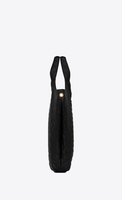 ICARE MAXI SHOPPING BAG IN QUILTED LAMBSKIN-BLACK