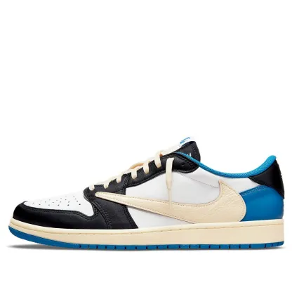 Air Jordan 1 Retro Low x Fragment Design x Travis Scott x 'Sail Black Military Blue'