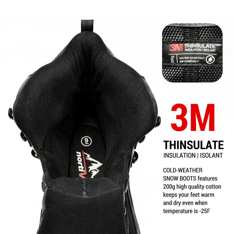 Zapatos y botas de invierno impermeables y con aislamiento térmico para hombre, con aislamiento 3M Thinsulate y suela de goma, ideales para trabajar en invierno y para actividades al aire libre.