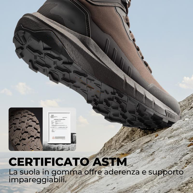 Botas de seguridad y militares de caña alta, color negro, fabricadas con tejido Oxford, forro de malla, cuero vegano y suela de goma ETPU, ideales para actividades al aire libre y trabajos de seguridad para hombres.