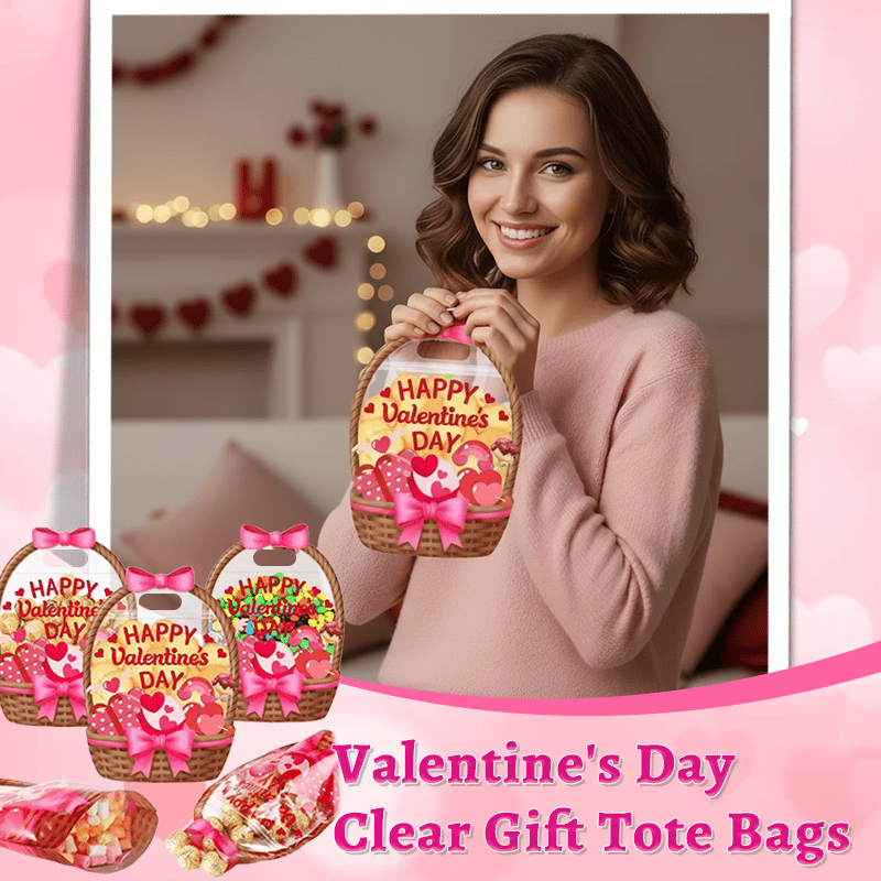 Valentine's Day Clear Gift Tote Bags