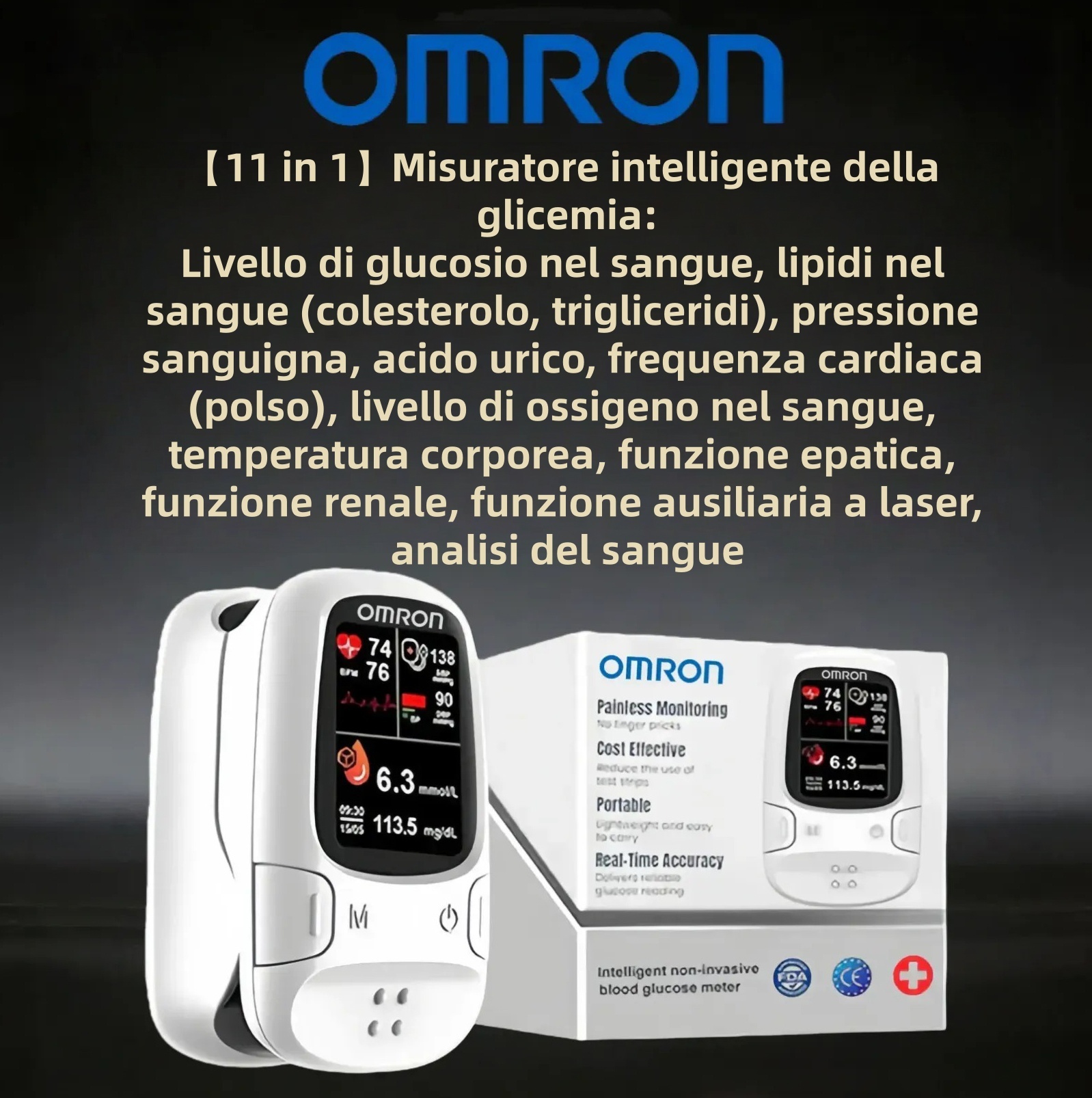 Omron™ presenta il nuovo misuratore di glicemia intelligente non invasivo 🔥Prodotto negli USA🔥