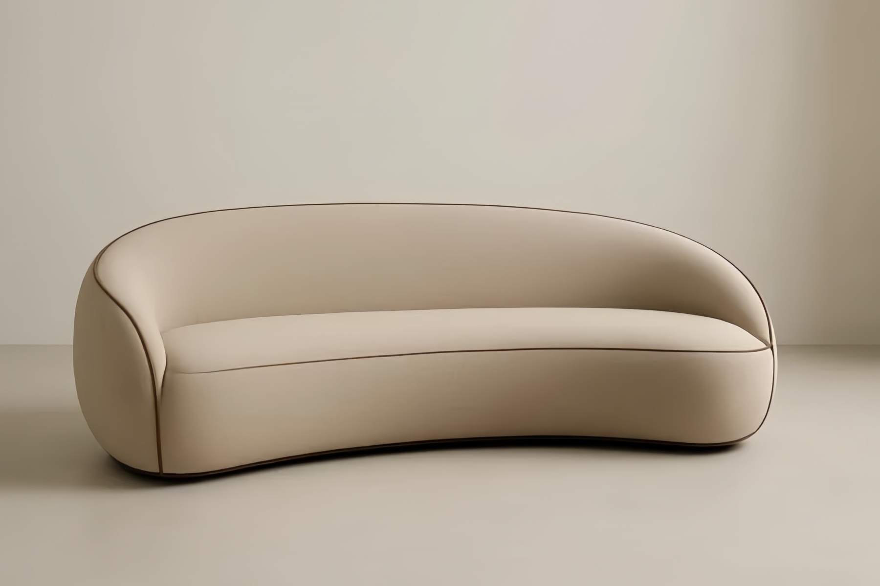 Divano a più posti in tessuto di poliestere beige con imbottitura in schiuma