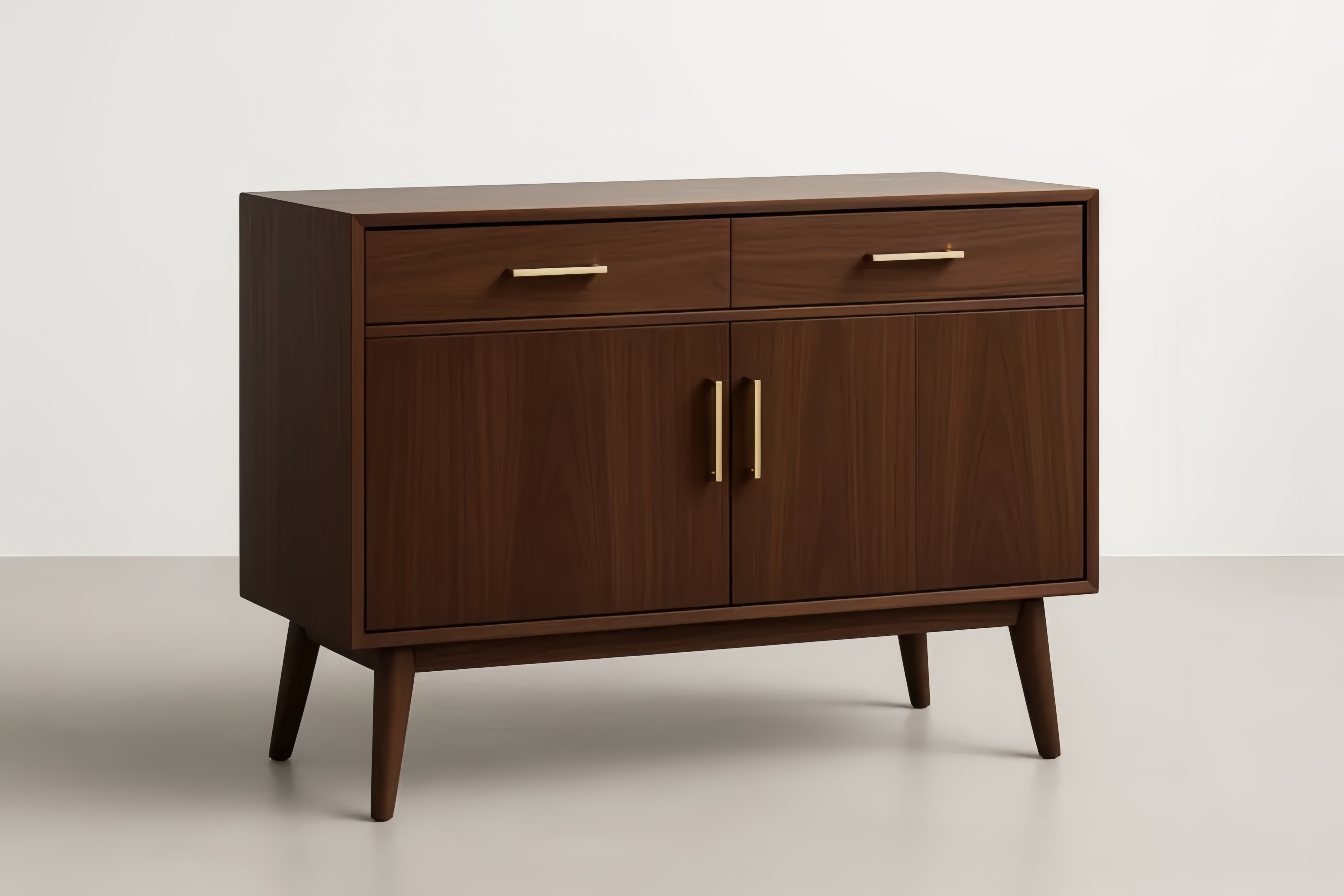Credenza in Legno Marrone con Due Cassetti e Due Ante