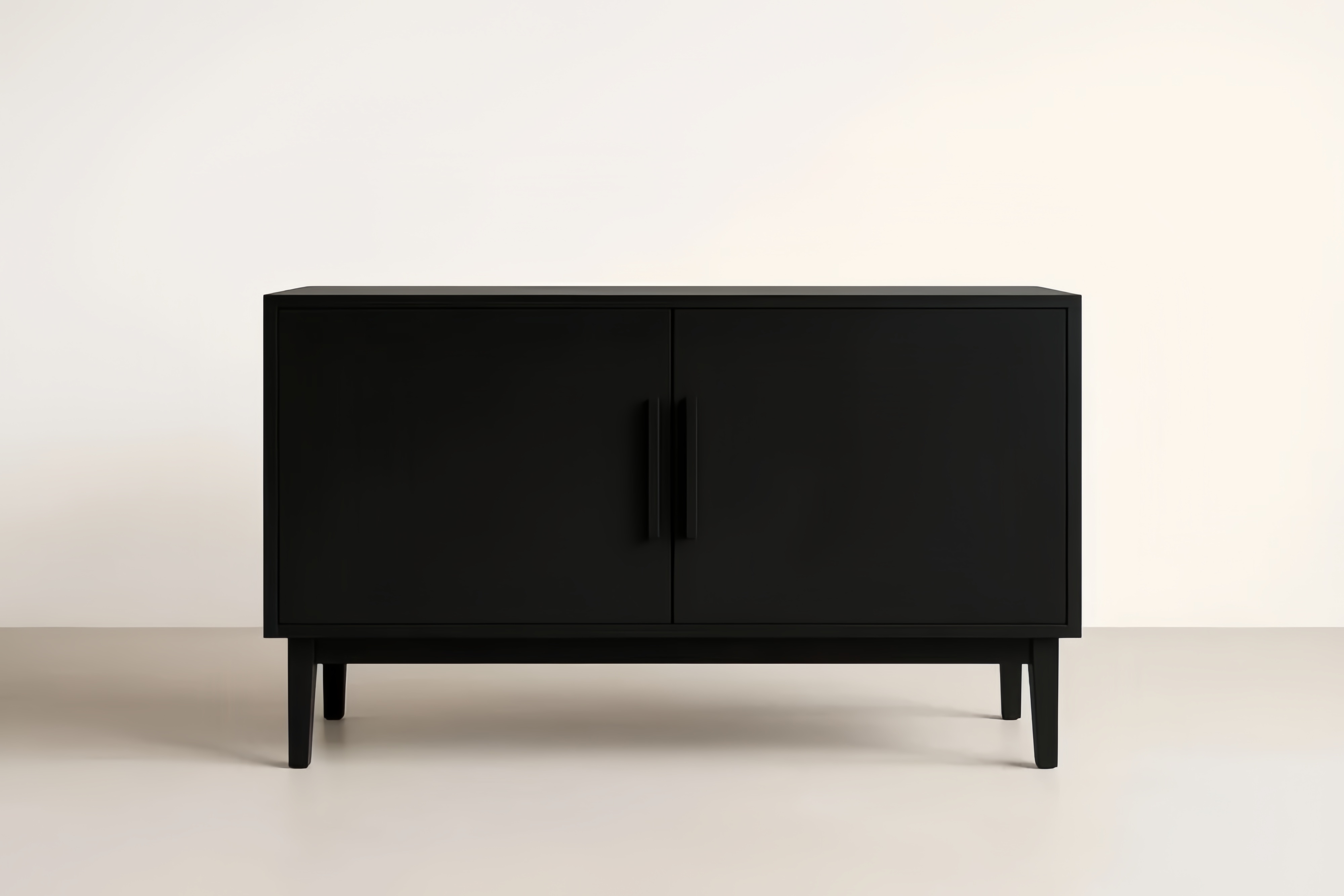 Credenza in MDF Nero con Ante a Battente 120x40x75 cm