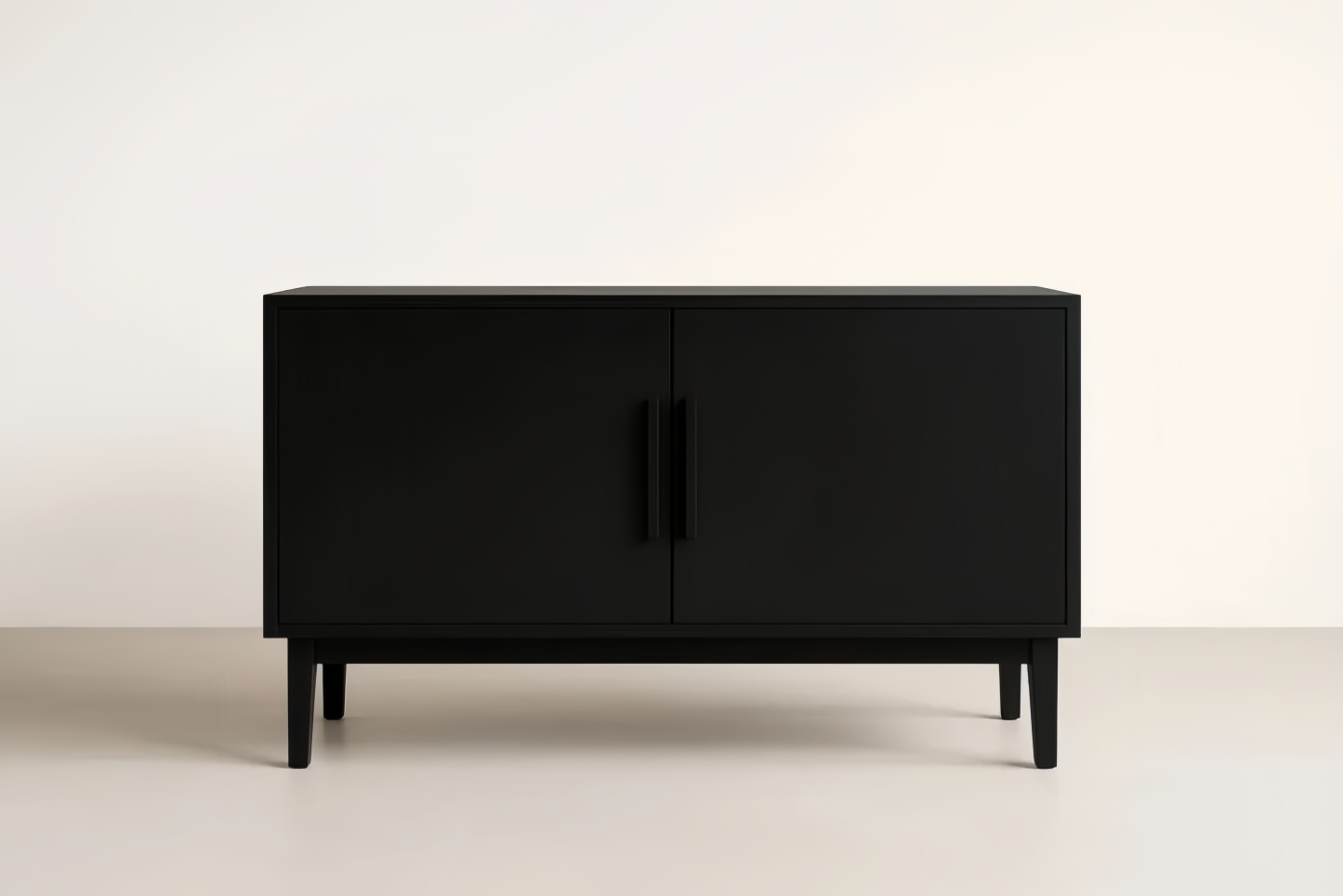Credenza in MDF Nero con Ante a Battente 120x40x75 cm