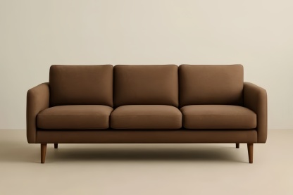 Divano a tre posti tessuto poliestere marrone 210x85x85 cm