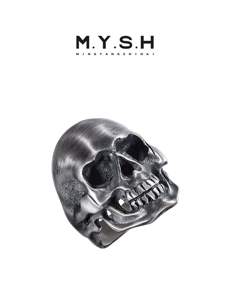 S925 Silver 3D Skull Statement Ring