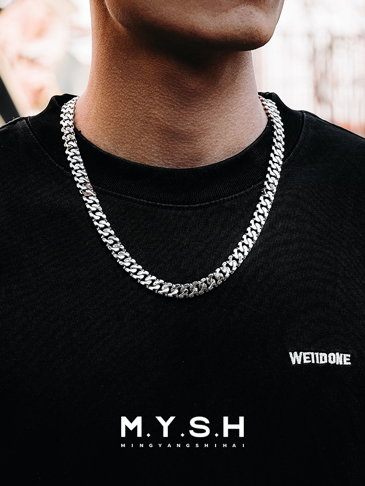 S925 Silver Sun Totem Cuban Link Chain Necklace