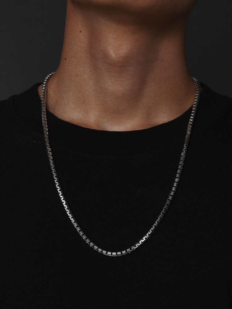 S925 Silver Thick Box Chain Necklace