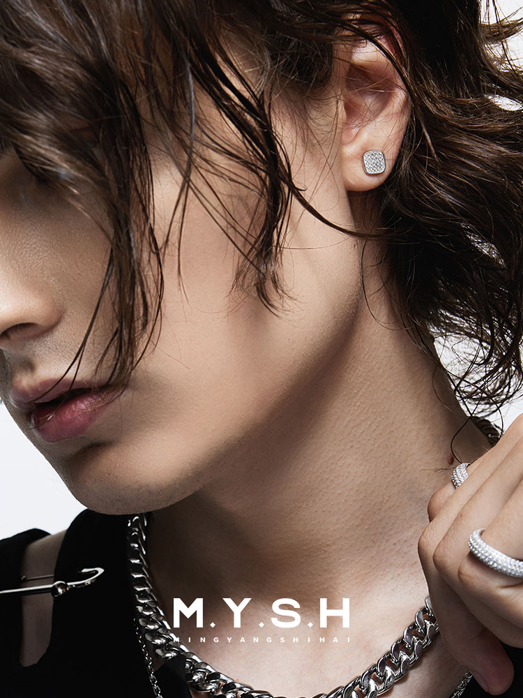 S925 Silver Two-Tone Reversible Square Stud Earrings