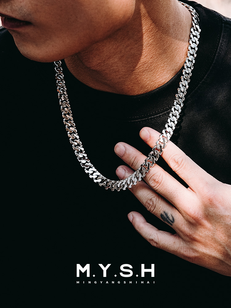 S925 Silver Sun Totem Cuban Link Chain Necklace