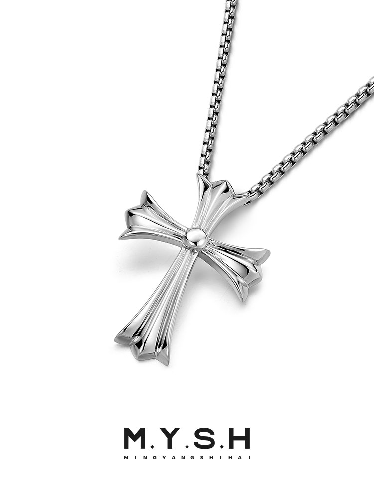 S925 Sterling Silver Gothic Sculpted Cross Pendant