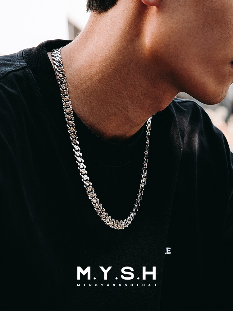 S925 Silver Sun Totem Cuban Link Chain Necklace