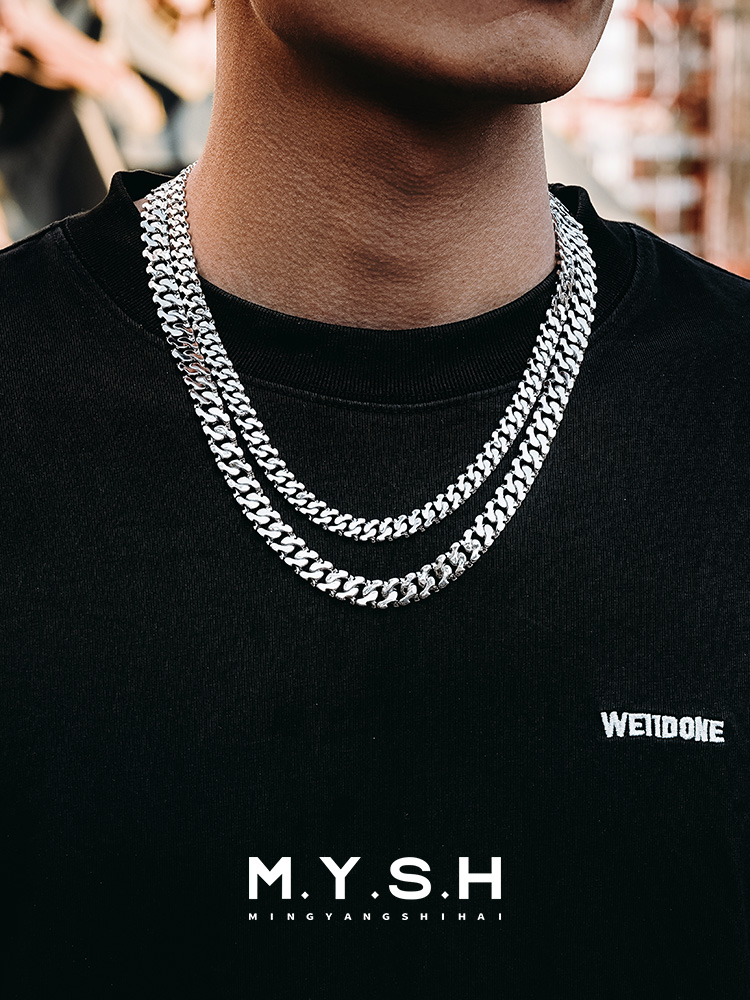 S925 Silver Sun Totem Cuban Link Chain Necklace