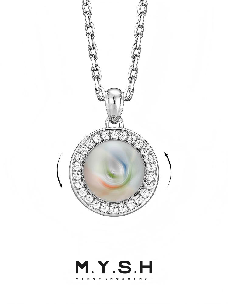 S925 Silver Glow-in-the-Dark Kobe 24 Basketball Spinning Diamond Pendant Necklace