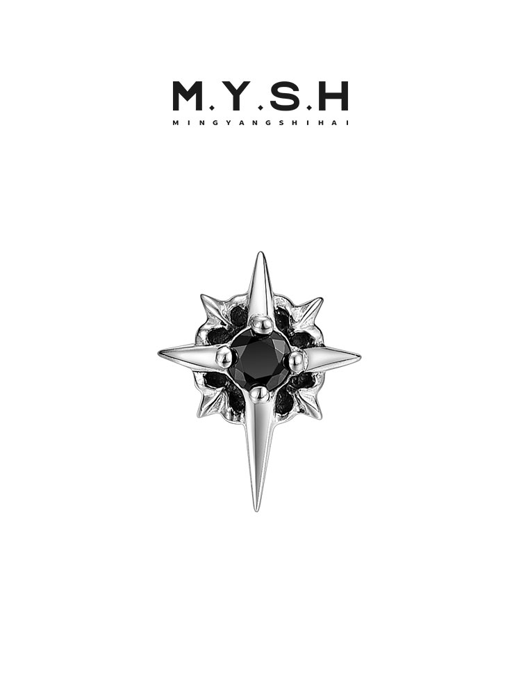 Black Onyx Starburst Stud Earrings