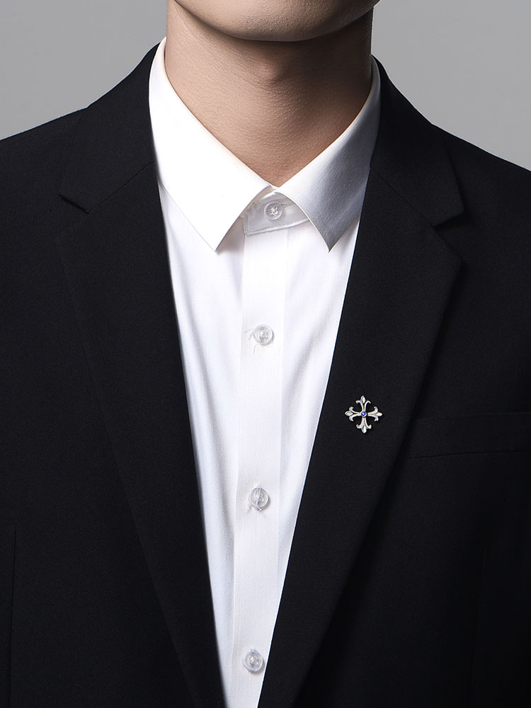 Gothic Cross Sapphire Brooch