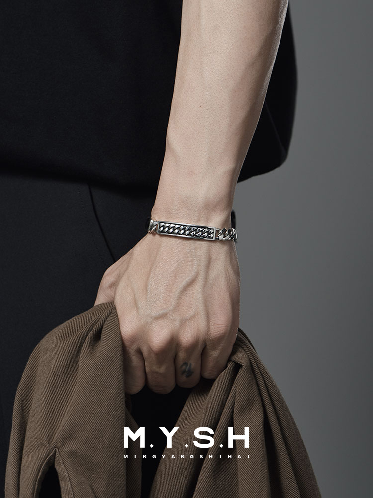 S925 Silver Black Zirconia Cuban Bracelet