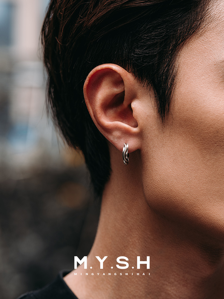 Sterling Silver Möbius Twist Hoop Earrings