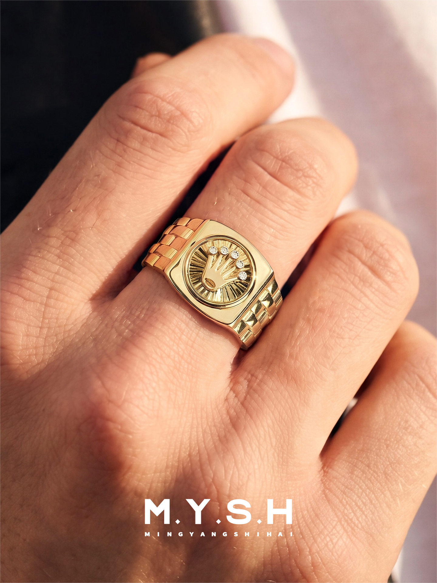 Luxury Crown Signet Ring for Men
