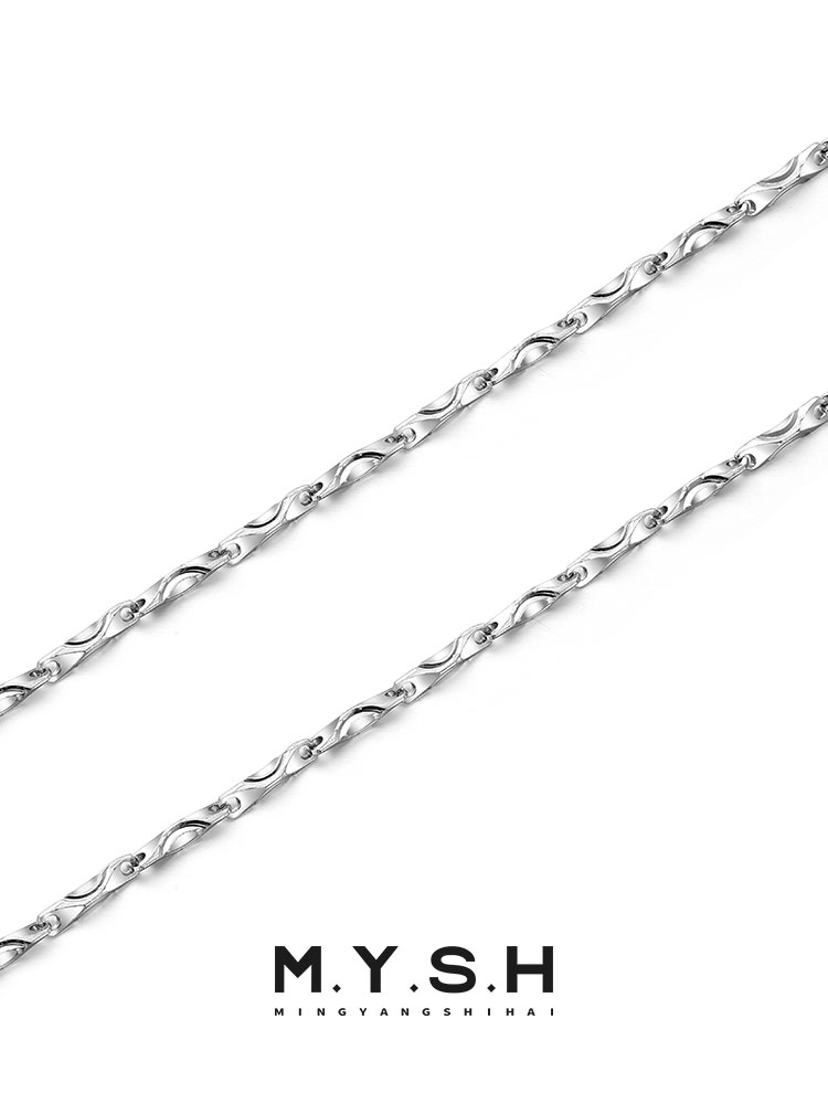 S925 Silver Ingots Twist Chain Necklace