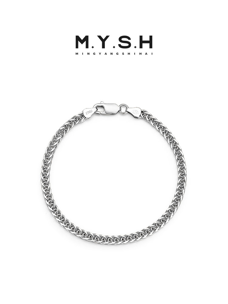 S925 Silver Octagonal Dragon Bone Bracelet