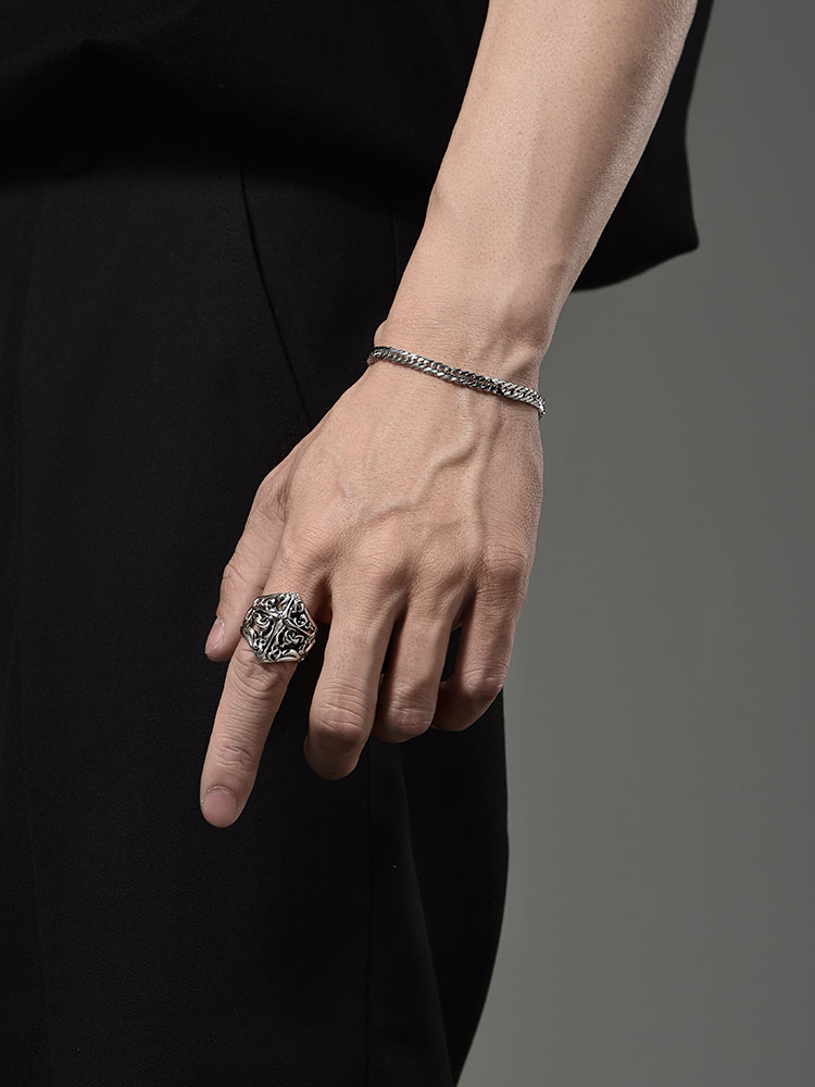 S925 Silver Celtic Cross Wide Ring
