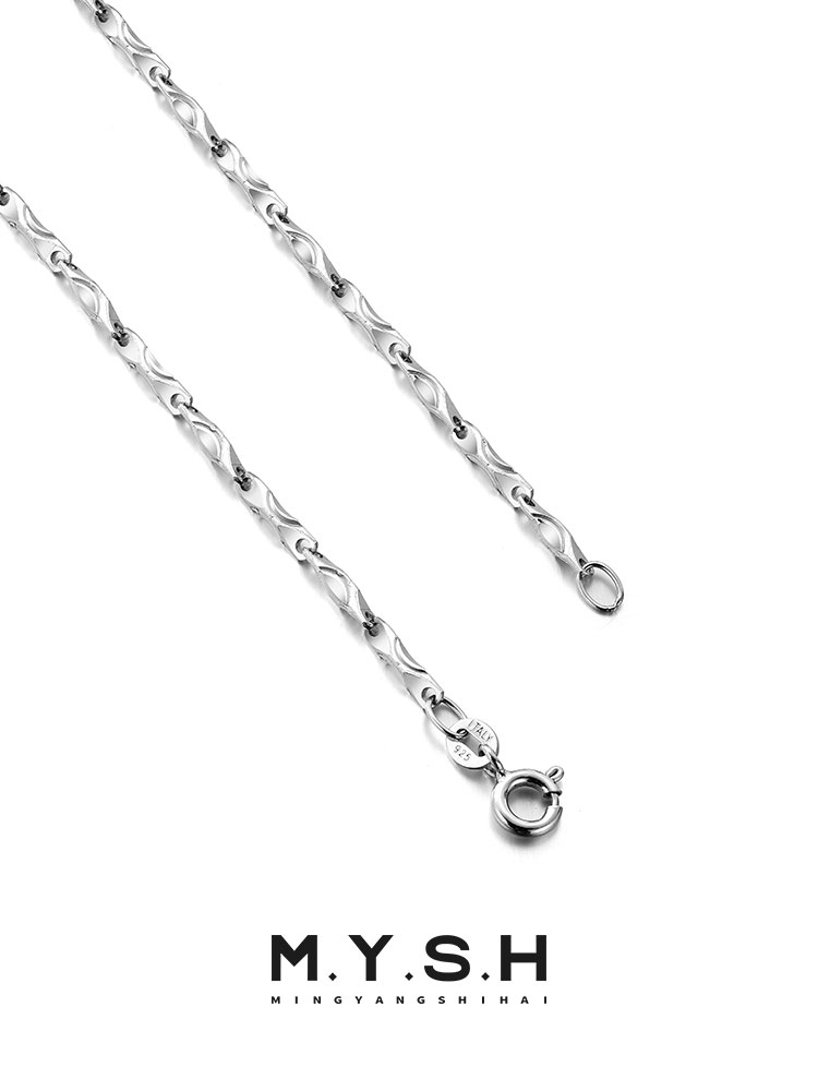 S925 Silver Ingots Twist Chain Necklace