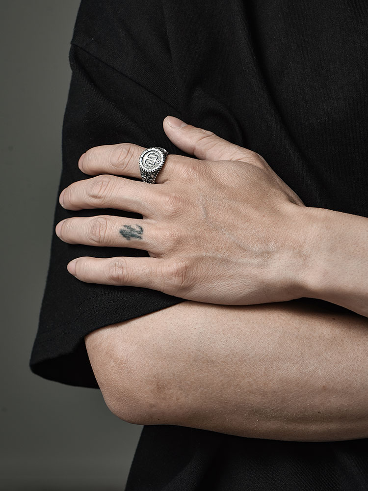 S925 Silver Anchor Vintage Open Ring