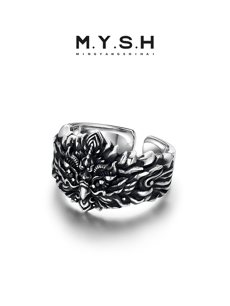 S925 Silver 3D Mythical Roc Bird Open Cuff Ring