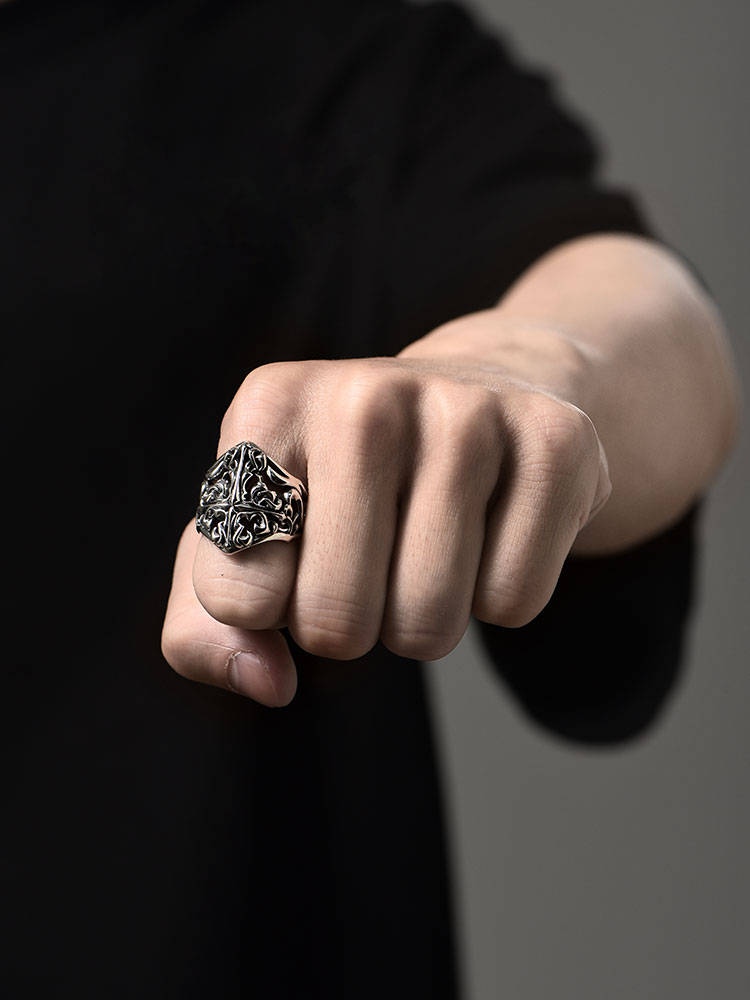 S925 Silver Celtic Cross Wide Ring