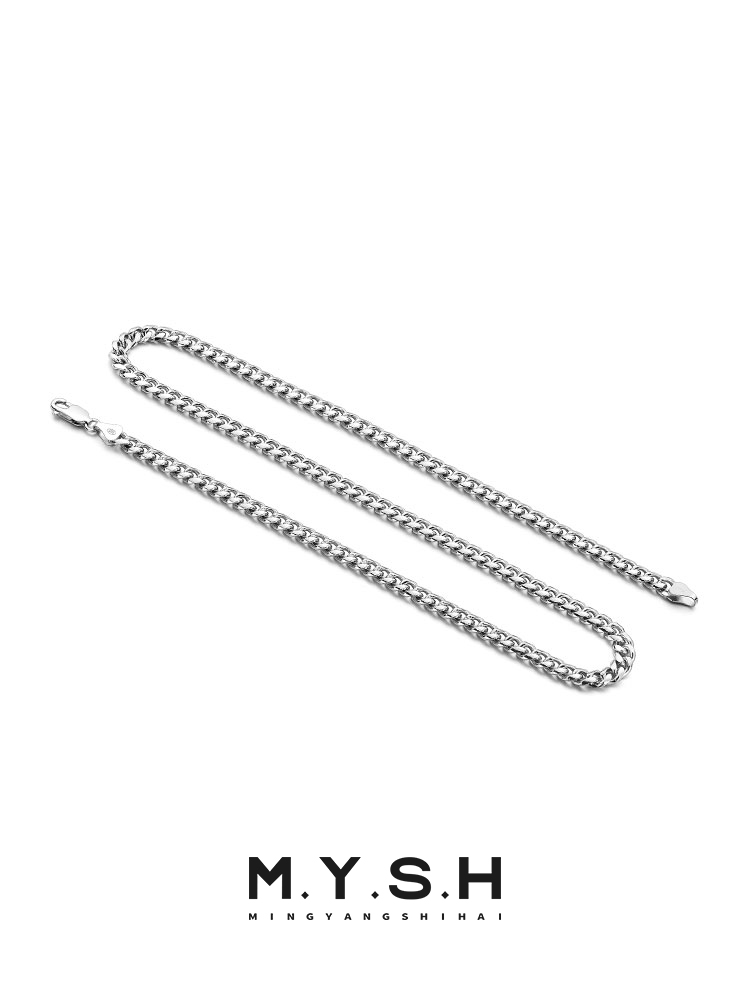 S925 Silver Thick American Cuban Link Chain Necklace