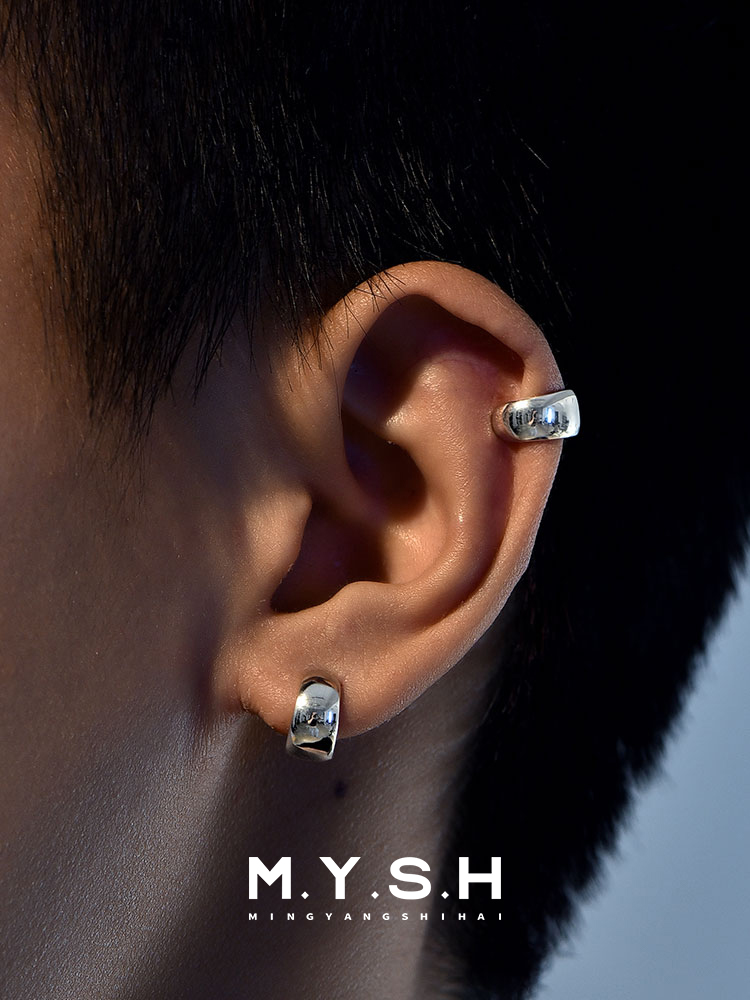 S925 Silver Clip-On Hoop Earrings