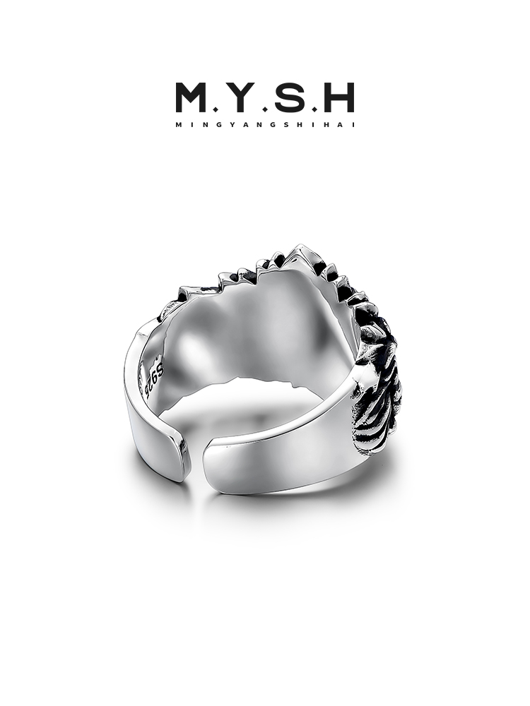 S925 Silver 3D Mythical Roc Bird Open Cuff Ring