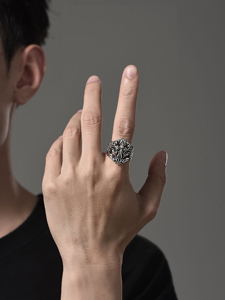 S925 Silver Celtic Cross Wide Ring