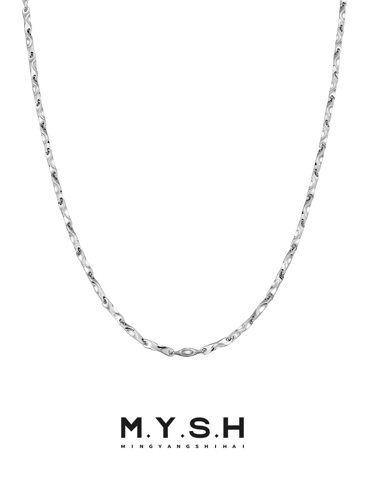 S925 Silver Ingots Twist Chain Necklace