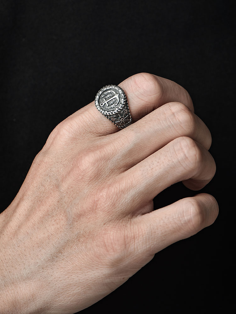 S925 Silver Anchor Vintage Open Ring