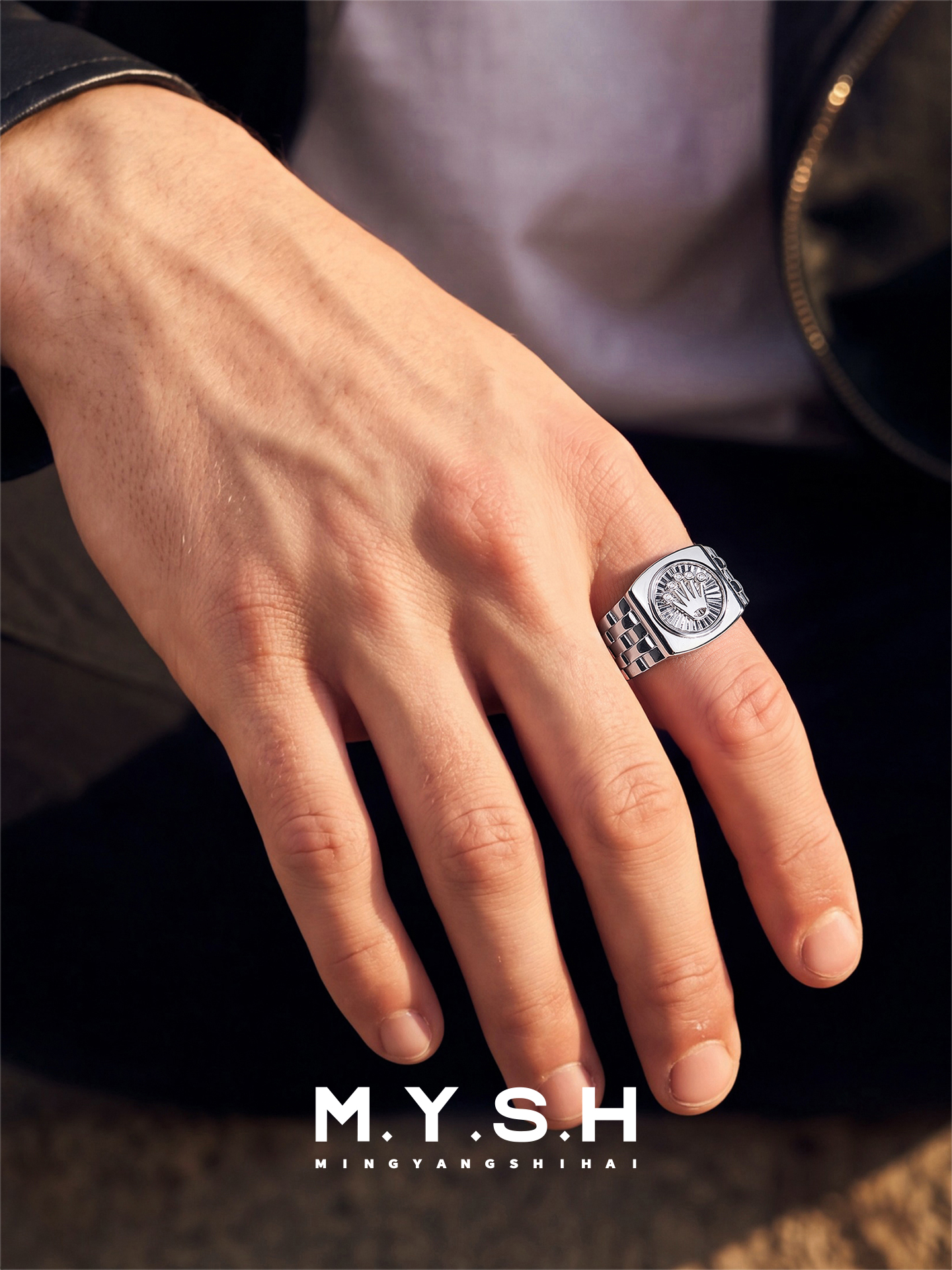 S925 Luxury Crown Signet Ring for Men