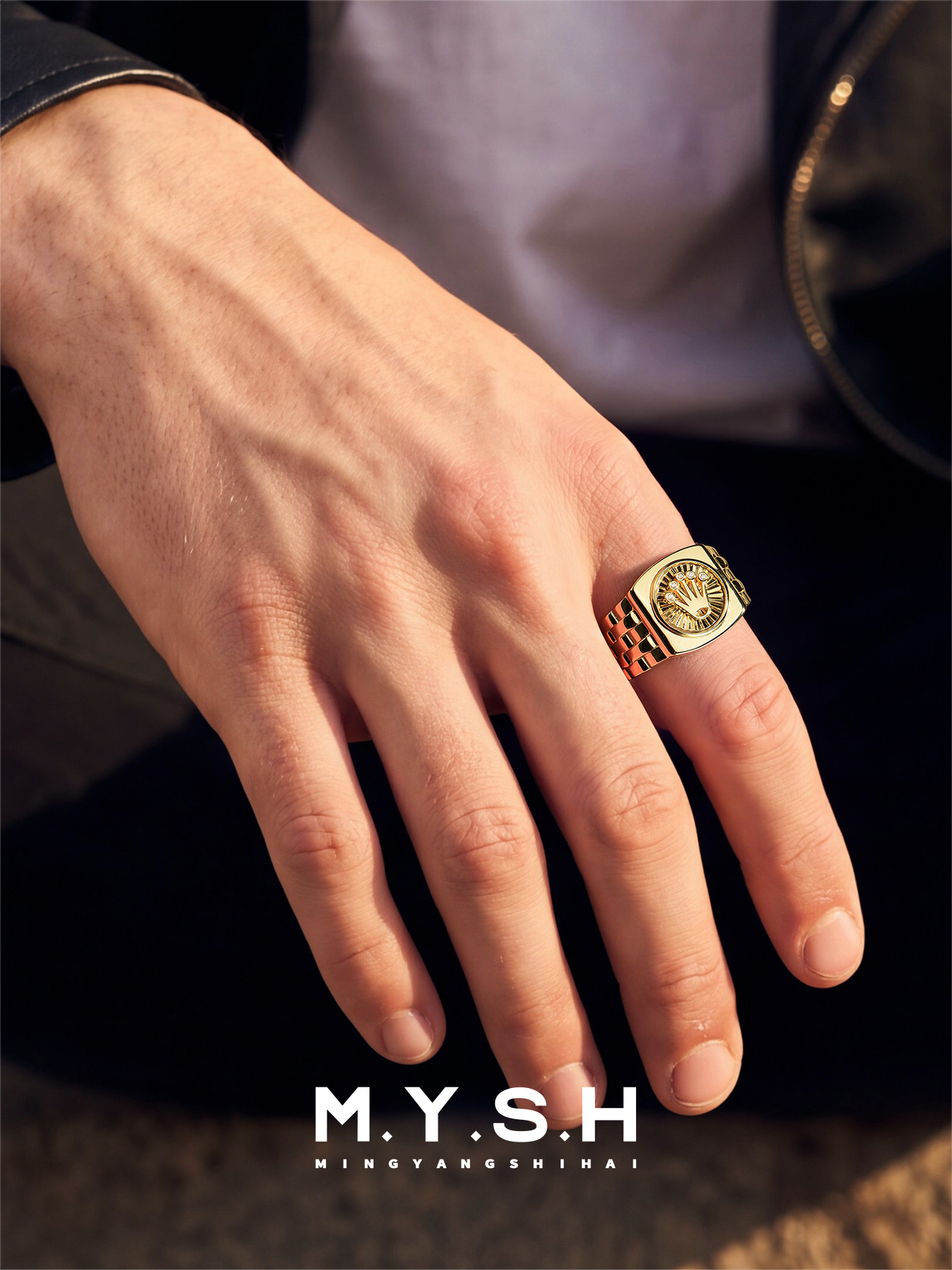 Luxury Crown Signet Ring for Men
