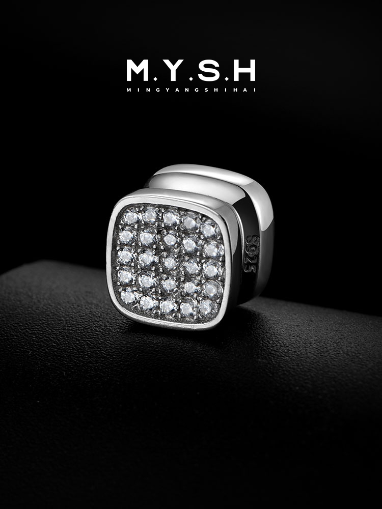 S925 Silver Two-Tone Reversible Square Stud Earrings