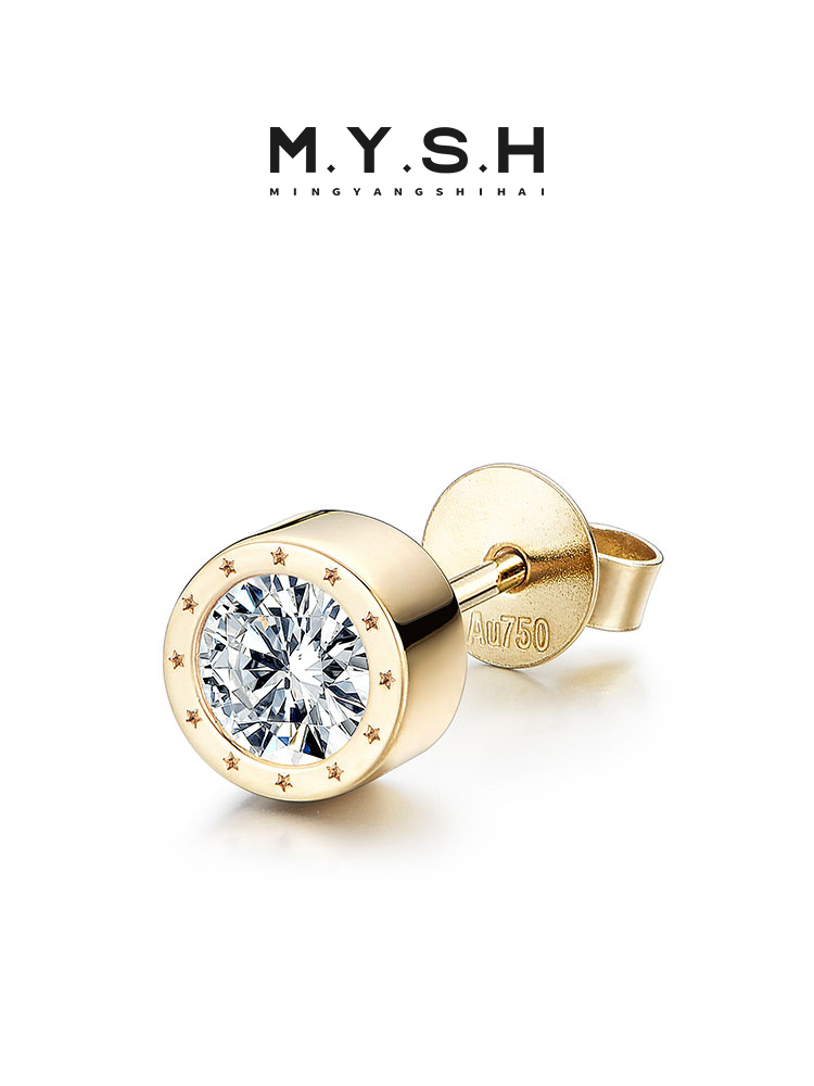 Starburst Diamond 18K Gold Stud Earrings