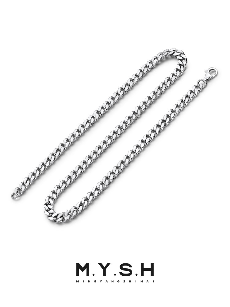 S925 Silver Thick Cuban Link Chain Necklace