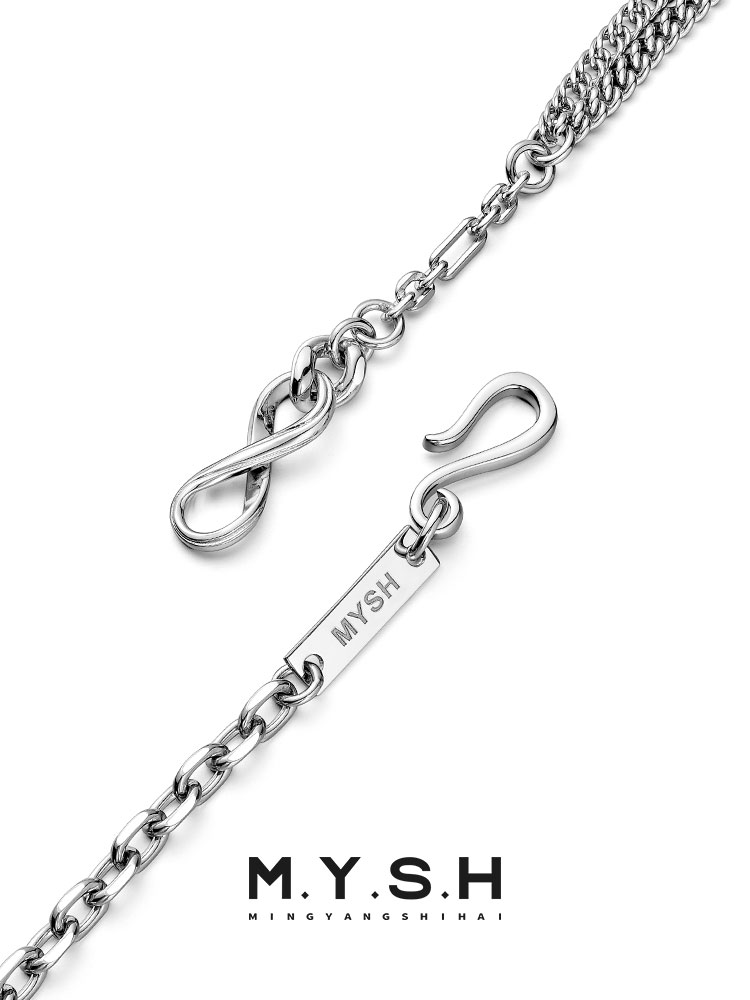 S925 Silver Multi-Link Layered Collar Chain Necklace