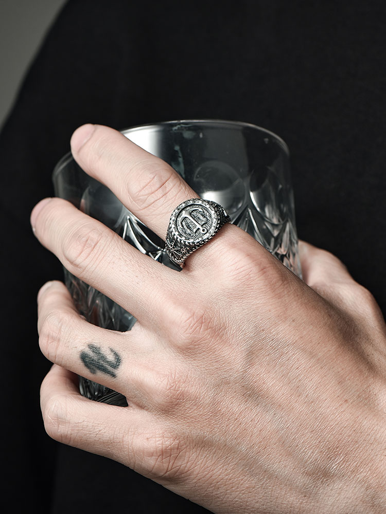 S925 Silver Anchor Vintage Open Ring