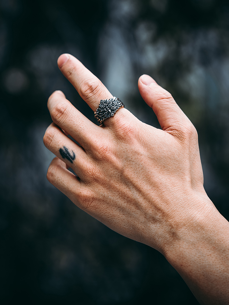 S925 Silver 3D Mythical Roc Bird Open Cuff Ring