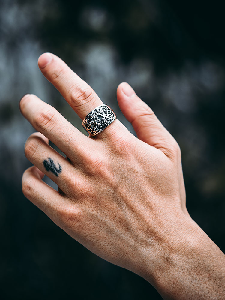 S925 Silver Star of David Celtic Wide Ring