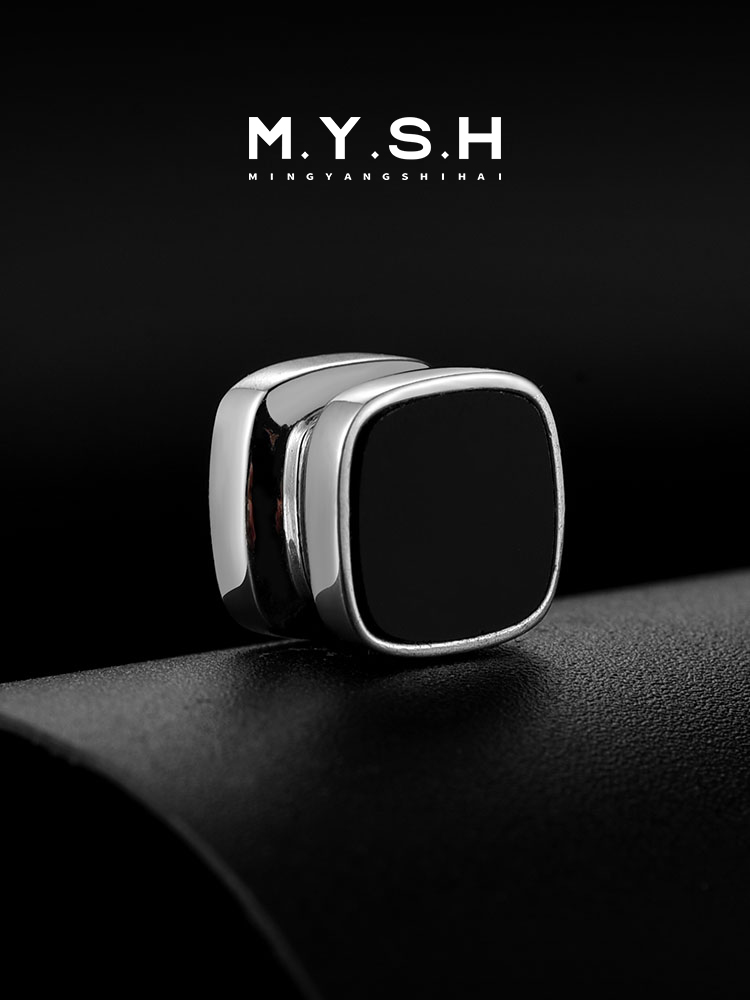 S925 Silver Two-Tone Reversible Square Stud Earrings