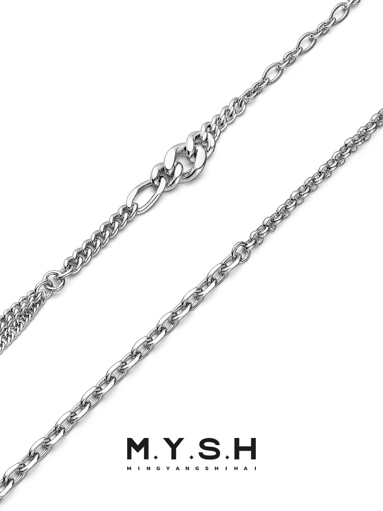 S925 Silver Multi-Link Layered Collar Chain Necklace